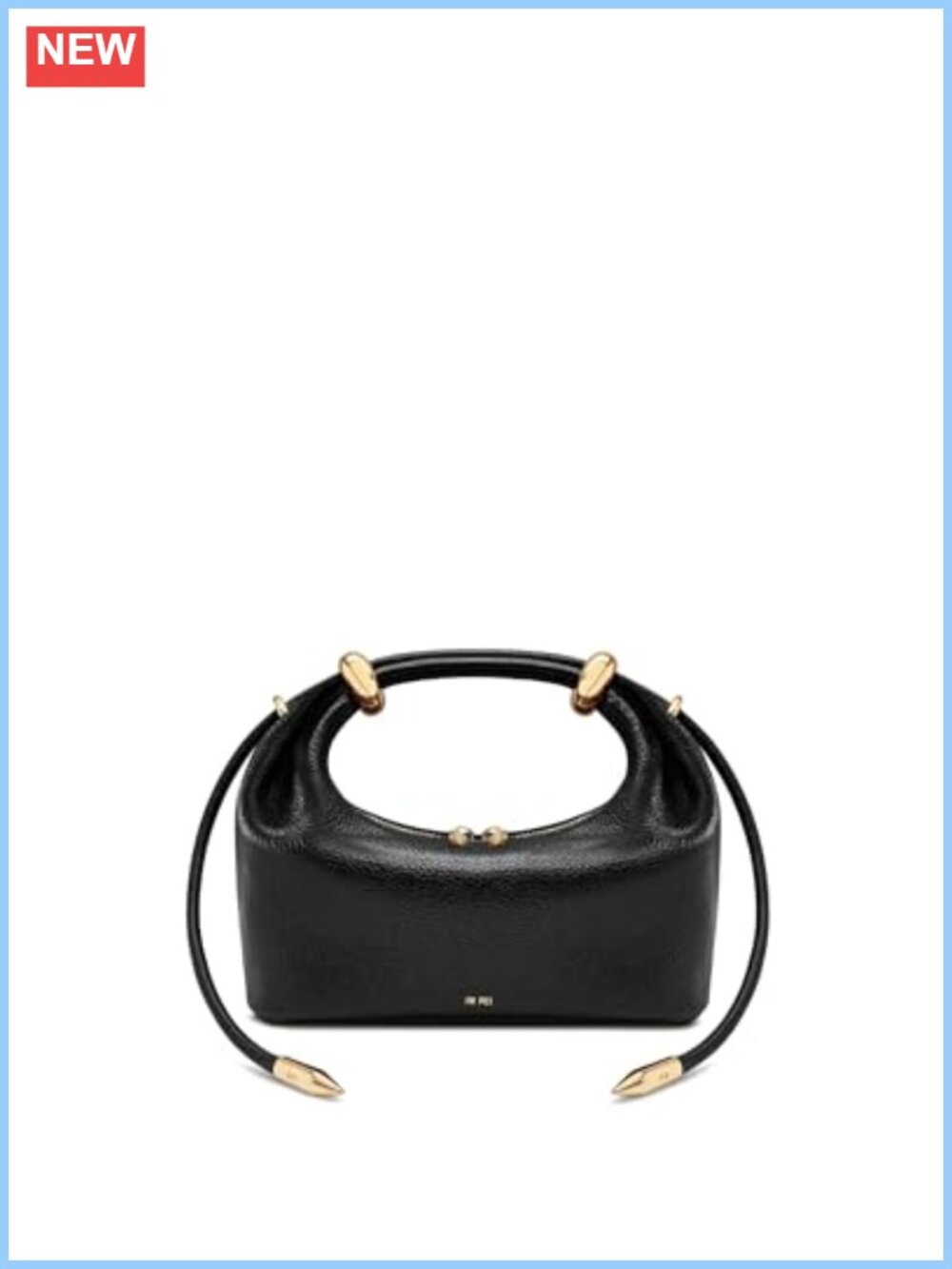 Vegan Leather Metal Ring Top Handle Bag Crossbody Clutch